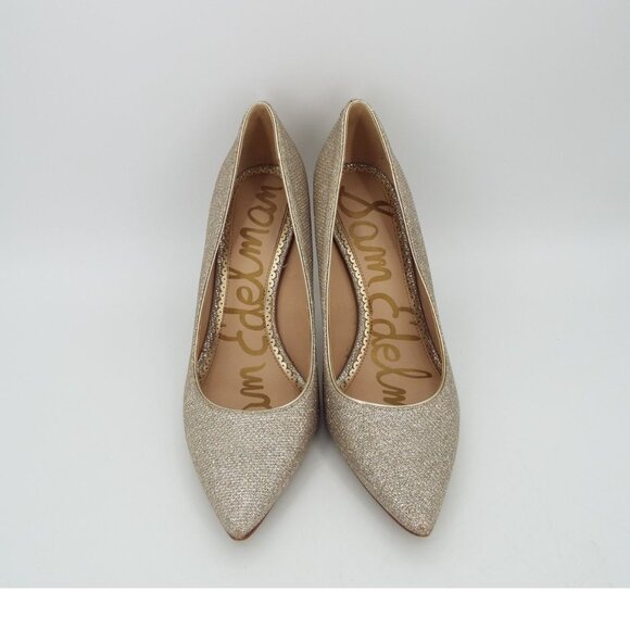 Sam Edelman Hazel Gold Metallic Pointed Toe Pumps Heels Size 6.5M - Picture 2 of 15